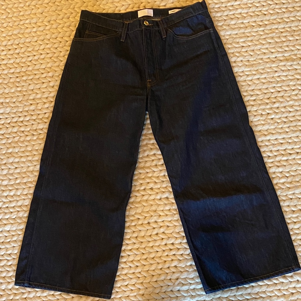 Frame Denim Indigo Wide-Leg Jeans